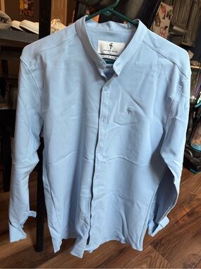 Father Sons Sky Blue Mandarin-Collar Men’s Dress Shirt